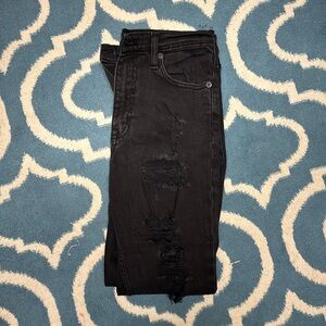 Black Ripped Mom Jeans